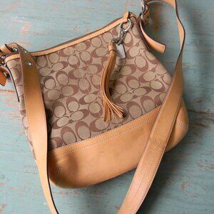 Vintage Coach 9362 Signature Soft Slim Duffle Bag CROSSBODY TAN/KHAKI